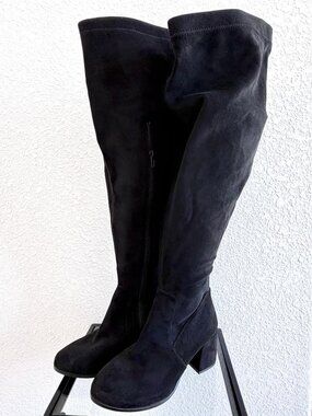 Torrid Black Faux Suede Over the Knee Heel Boot - Size 8